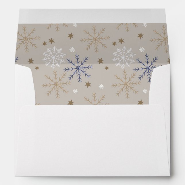 Enveloppe Élégant Motif beige Snowflake (Dos (Bas))