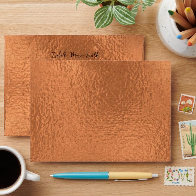 Enveloppe Élégant Motif de cuivre métallique (Desk)