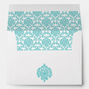 Enveloppe Elégant motif de Damas de menthe