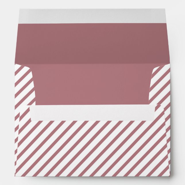 Enveloppe Élégant Motif Dusty Pink Stripes (Dos (Bas))