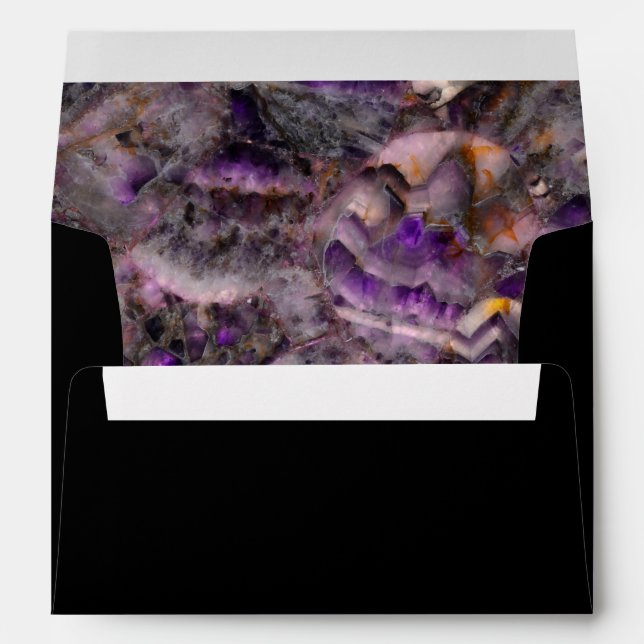 Enveloppe Elégant motif en marbre de pierre de quartz violet (Dos (Bas))
