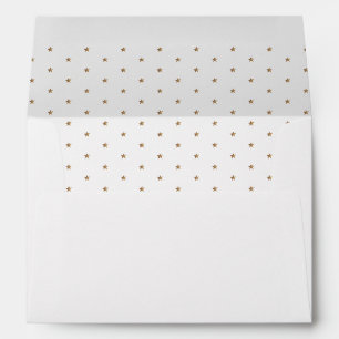 Enveloppe Élégant Motif minimal Gold Stars pré-adressé