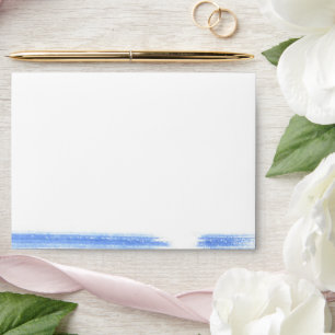 Enveloppe Élégant Navy & Blanc Coup de pinceau aquarelle RSV