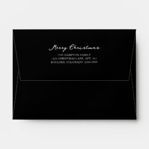 Enveloppe Élégant Noël Joyeux Noir