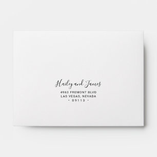 Enveloppe Elégant noir et blanc photo moderne Mariage RSVP