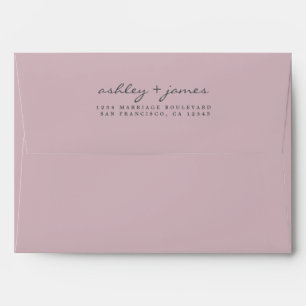 Enveloppe Élégant nom de script Mariage violet adresse de re