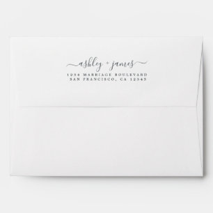 Enveloppe Élégant Noms de script Mariage blanc Adresse de re