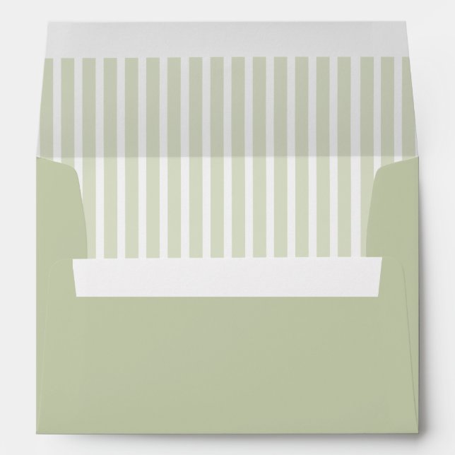 Enveloppe Elegant Olive Green Stripes Envelope (Dos (Bas))