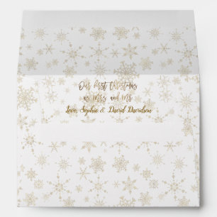 Enveloppe Elégant or Notre première fête de Noël