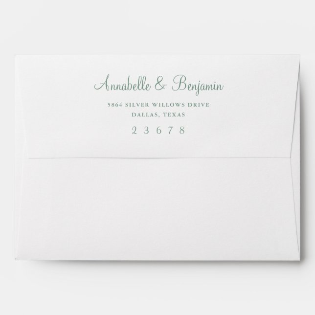 Enveloppe Elégant orange rouge Aquarelle Mariage Nom personn (Dos (Haut rabat))