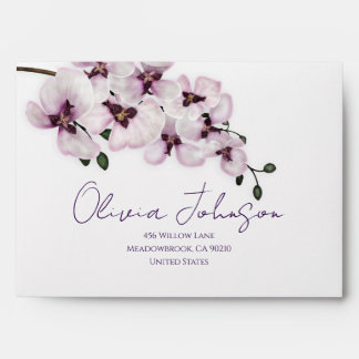 Enveloppe Elégant orchidée