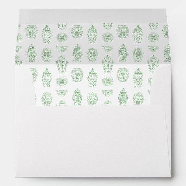Enveloppe Elegant Pale Green Seersuceur blanc Adresse de ret (Dos (Bas))