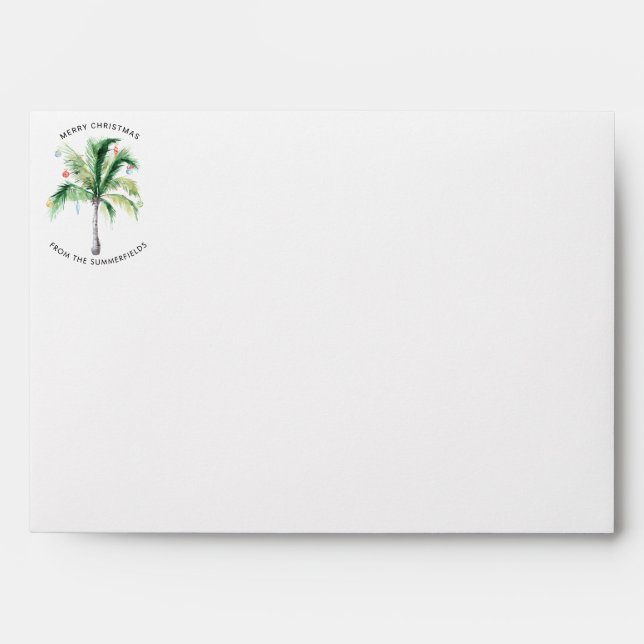 Enveloppe Elegant Palm Tree Modern Family Christmas (Devant)