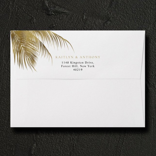Enveloppe Elégant Palm Tree Plage Tropical Mariage (Créateur téléchargé)