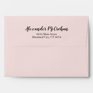 Enveloppe Élégant papier à lettre à adresse de retour rose é
