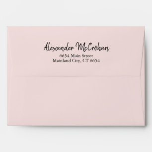 Enveloppe Élégant papier à lettre à adresse de retour rose é