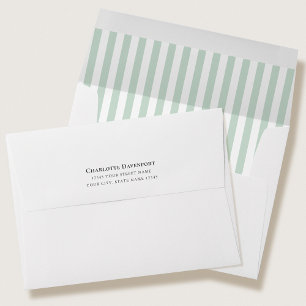 Enveloppe Élégant papier à rayures de bonbon vert avec adres