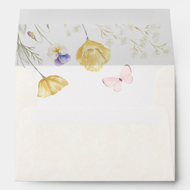 Enveloppe Élégant papillon floral sauvage (Dos (Bas))