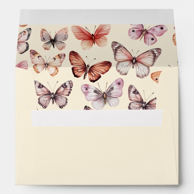 Enveloppe Élégant papillons Fête des mariées bébé PERSONNALI (Dos (Bas))