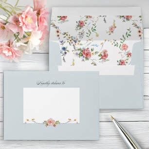 Enveloppe Elégant Pastel Aquarelle Boho Floral
