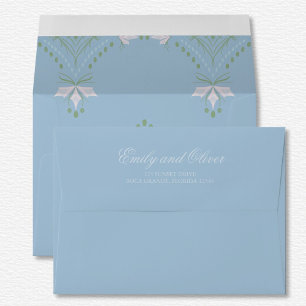 Enveloppe Elégant Pastel bleu tonique sur ton Diamant Mariag