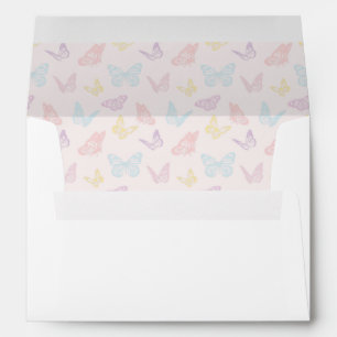 Enveloppe Elégant Pastel Rose Butterfly Baby shower fille