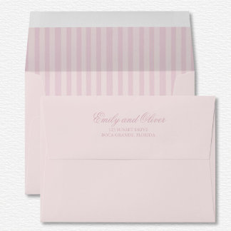 Enveloppe Élégant Pastel Rose Tone Sur Tone Stripes Mariage