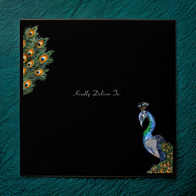 Enveloppe Elégant Peacock Aquarelle (Créateur téléchargé)