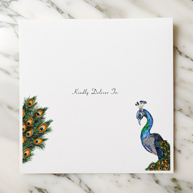 Enveloppe Elégant Peacock Aquarelle (Créateur téléchargé)