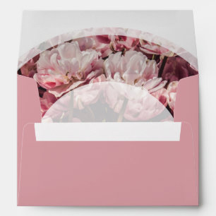 Enveloppe Élégant Peonies roses 5x7 Faire-part de mariage