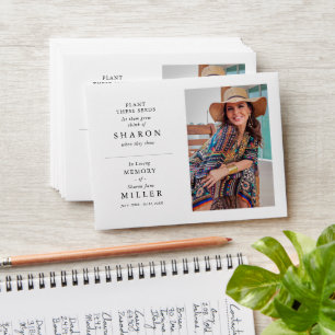 Enveloppe Elégant Photo Memorial Seed Packet Sympathy Favori