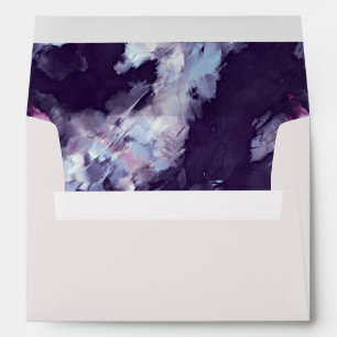 Enveloppe Élégant pinceau violet frappe Mariage préadressé
