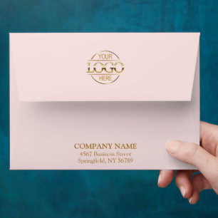 Enveloppe Élégant Pink Business Custom Logo Professionnel