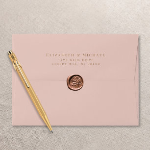 Enveloppe Elegant Pink Gold Mariage Adresse de retour