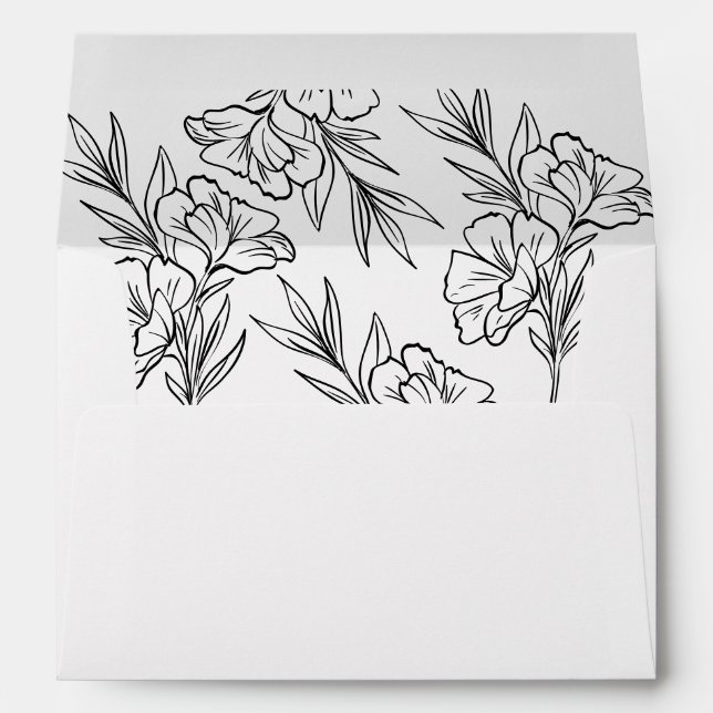 Enveloppe Élégant plan botanique floral (Dos (Bas))