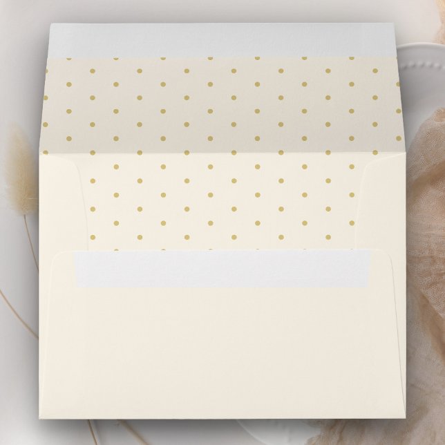 Enveloppe Elégant Pois de crème et d'or (Créateur téléchargé)