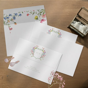 Enveloppe Élégant Poussiéreux Sage Pâle Crête de Fleur Sauva