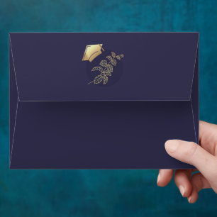 Enveloppe Élégant Purple et Gold Graduation
