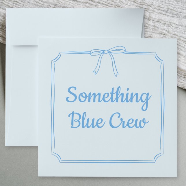 Enveloppe Élégant quelque chose Blue Crew Cute Bow Bridal Pa (Créateur téléchargé)