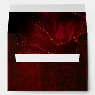 Enveloppe Elegant Red Velvet Envelope with Marble Glitter