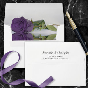 Enveloppe Élégant reflet Améthyste Rose violet Mariage