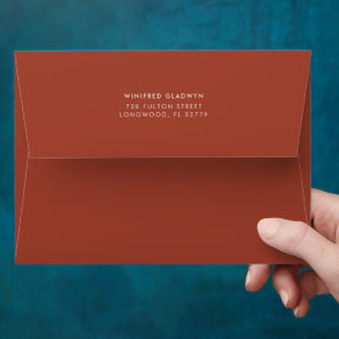 Enveloppe Élégant rétro Terracotta faire-part de mariage