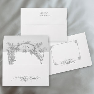Enveloppe Élégant Rococo Floral Français