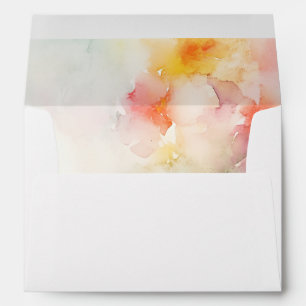 Enveloppe Elégant Romantique Aquarelle Fleurs Retourner Adre