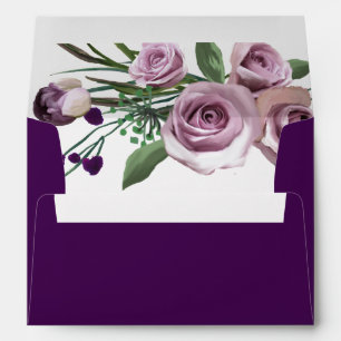 Enveloppe Élégant Rose de prune violette Mariage Anniversair