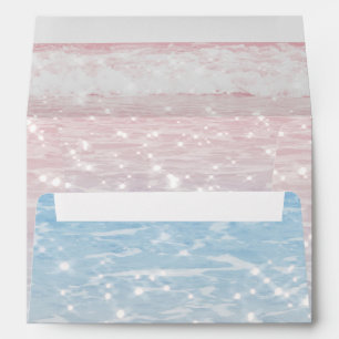 Enveloppe Elégant rose Dusty Blue Shimmer Eaux océaniques