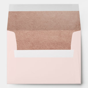 Enveloppe Élégant Rose Faux Gold Foil Rose doux 5x7