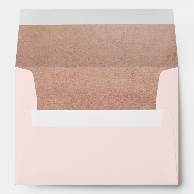 Enveloppe Élégant Rose Faux Gold Foil Rose doux 5x7 (Dos (Bas))