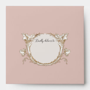 Enveloppe Élégant Rose floral Dusty Parties scintillant Mari
