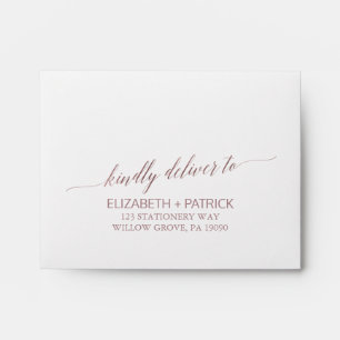 Enveloppe Élégant Rose Gold Calligraphy Adresse imprimée RSV